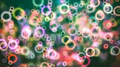 高清循环背景与漂亮的彩色泡泡